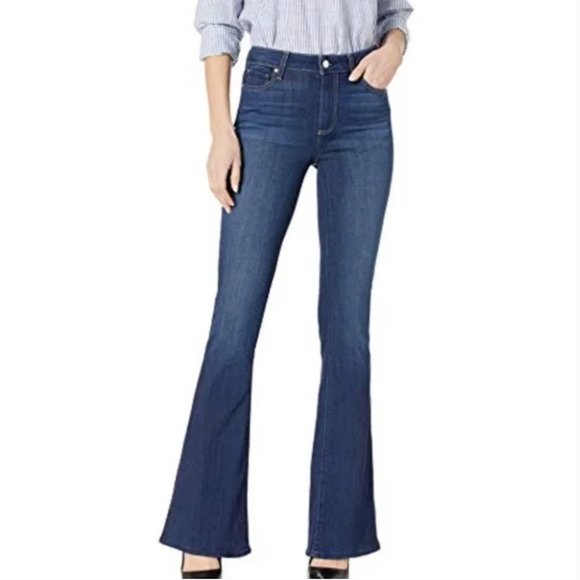 PAIGE Denim - PAIGE High Rise Bell Canyon Flare Jeans Dark Wash Size 27